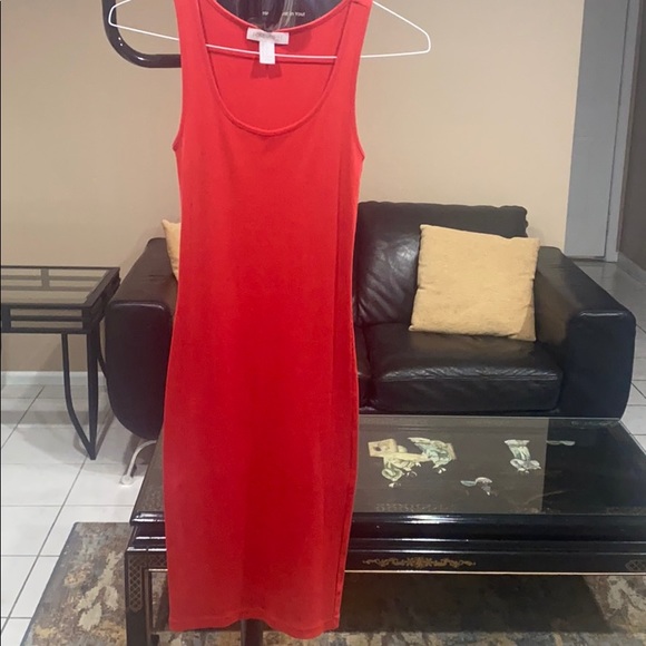 Red Ribbed Tank Dress - Picture 3 of 4